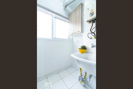 Apartamento para alugar com 52m², 2 quartos e 1 vagaArea de serviço vista da porta da cozinha 