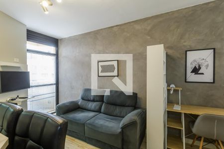 Sala de apartamento à venda com 1 quarto, 33m² em Indianópolis, São Paulo