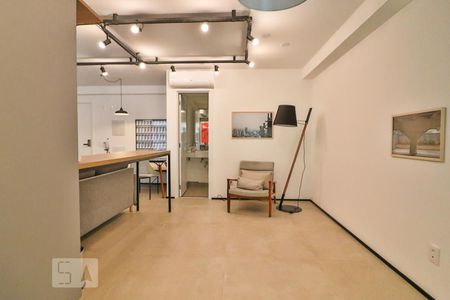 Quarto (cama será instalada) de kitnet/studio à venda com 1 quarto, 52m² em Pinheiros, São Paulo