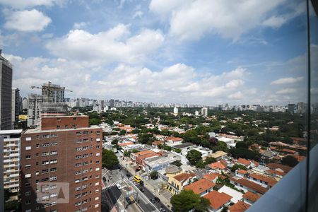 Varanda de kitnet/studio para alugar com 1 quarto, 27m² em Jardim Paulistano, São Paulo