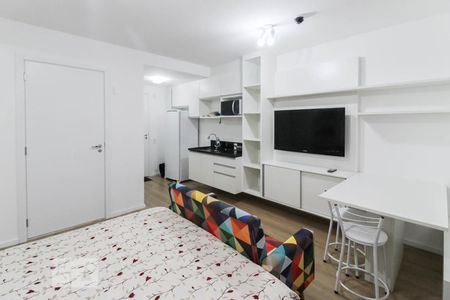 Sala de kitnet/studio para alugar com 1 quarto, 25m² em Indianópolis, São Paulo