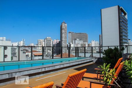 Área comum - Piscina de kitnet/studio para alugar com 1 quarto, 24m² em Santa Efigênia, São Paulo
