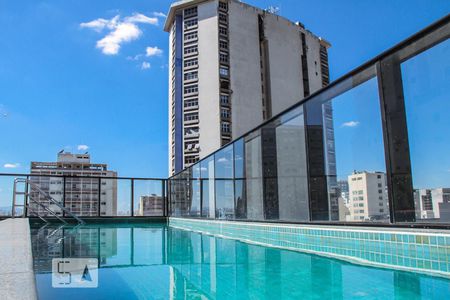 Área comum - Piscina de kitnet/studio para alugar com 1 quarto, 24m² em Santa Efigênia, São Paulo