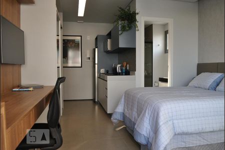 Quarto - Cozinha ao fundo de kitnet/studio para alugar com 1 quarto, 38m² em Liberdade, São Paulo