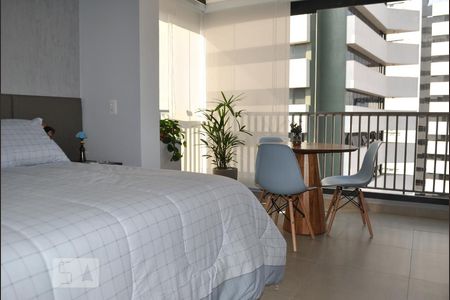 Quarto - Varanda ao fundo de kitnet/studio para alugar com 1 quarto, 38m² em Liberdade, São Paulo