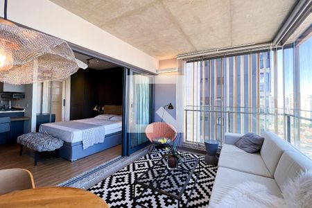 Varanda de kitnet/studio para alugar com 1 quarto, 45m² em Vila Nova Conceição, São Paulo