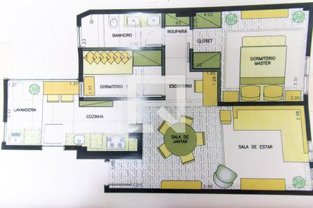 Apartamento à venda com 69m², 2 quartos e 1 vaga Apartamento à venda com 69m², 2 quartos e 1 vagaPlanta