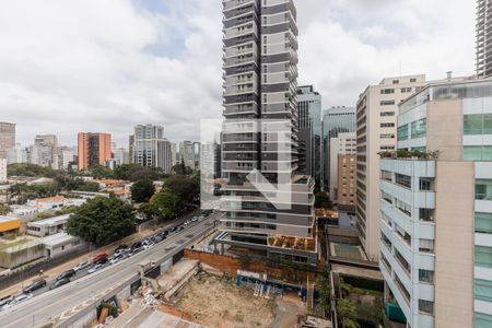 Varanda da Sala - Vista de apartamento à venda com 1 quarto, 45m² em Jardim Paulistano, São Paulo