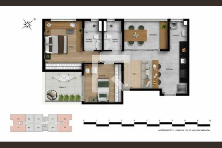 Apartamento à venda com 73m², 2 quartos e 2 vagas