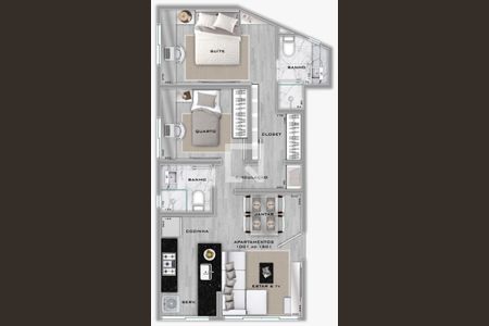 Apartamento à venda com 109m², 3 quartos e 2 vagas