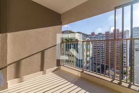 Varanda de kitnet/studio para alugar com 1 quarto, 28m² em Paraíso, São Paulo