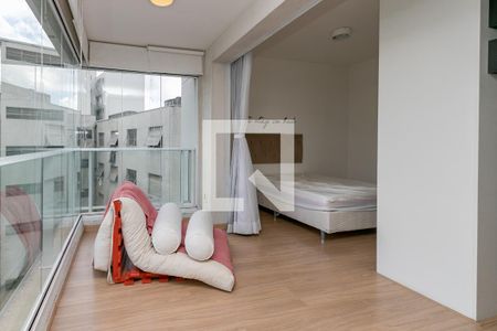 Varanda da Sala de apartamento para alugar com 1 quarto, 49m² em Campo Belo, São Paulo
