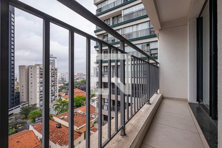 Sala/Cozinha - Varanda de apartamento para alugar com 1 quarto, 30m² em Sumaré, São Paulo