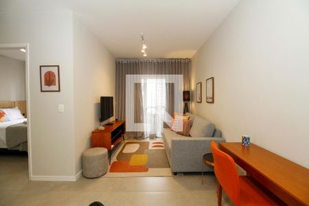 Sala de Estar e Jantar de apartamento para alugar com 1 quarto, 50m² em Jardim Paulista, São Paulo