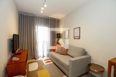 Sala de Estar e Jantar de apartamento para alugar com 1 quarto, 50m² em Jardim Paulista, São Paulo