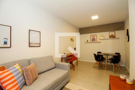 Sala de Estar e Jantar de apartamento para alugar com 1 quarto, 50m² em Jardim Paulista, São Paulo