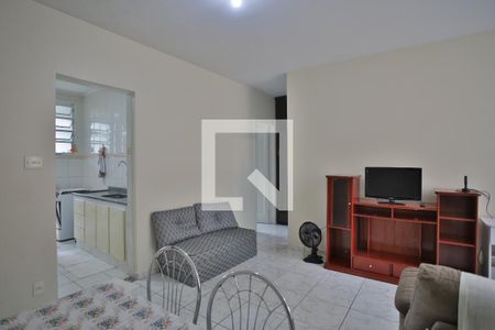 Sala de Estar e Jantar de apartamento para alugar com 1 quarto, 63m² em Gonzaga, Santos