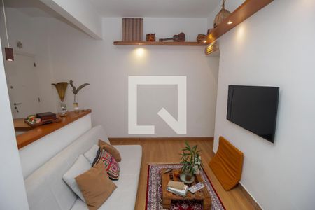 Sala de Estar de apartamento à venda com 1 quarto, 55m² em Laranjeiras, Rio de Janeiro
