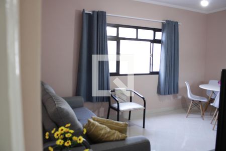 Sala de apartamento para alugar com 1 quarto, 50m² em Jardim Ana Maria, Guarujá