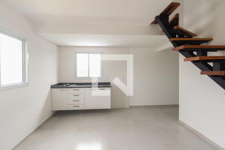 Sala e Cozinha  de apartamento para alugar com 1 quarto, 38m² em São Lucas, São Paulo