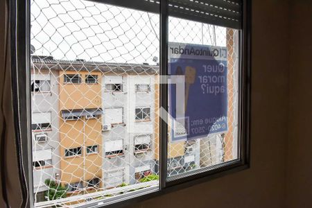 Apartamento para alugar com 43m², 1 quarto e 1 vagaPlaquinha instalada na janela da sala