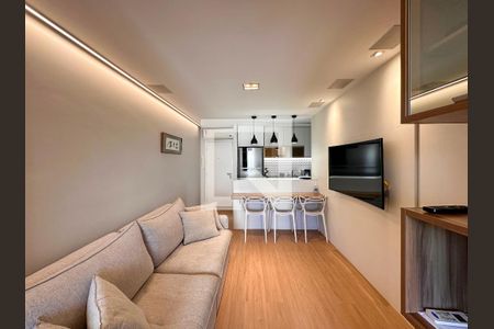 Sala  de apartamento à venda com 2 quartos, 55m² em Cidade Monções, São Paulo