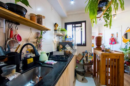 Sala/Cozinha de apartamento para alugar com 1 quarto, 41m² em Vila Valparaiso, Santo André