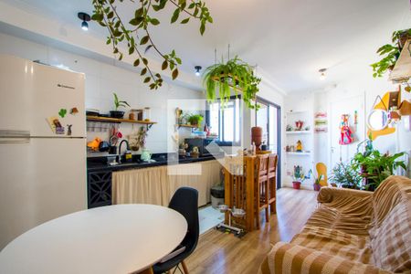 Sala/Cozinha de apartamento para alugar com 1 quarto, 41m² em Vila Valparaiso, Santo André