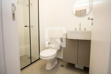 Banheiro, panorâmica  de kitnet/studio à venda com 1 quarto, 25m² em Moema, São Paulo