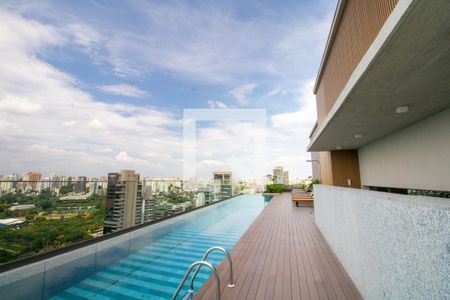 Área comum - cobertura, vista  de kitnet/studio à venda com 1 quarto, 25m² em Moema, São Paulo