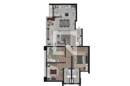 Apartamento à venda com 76m², 3 quartos e 2 vagas