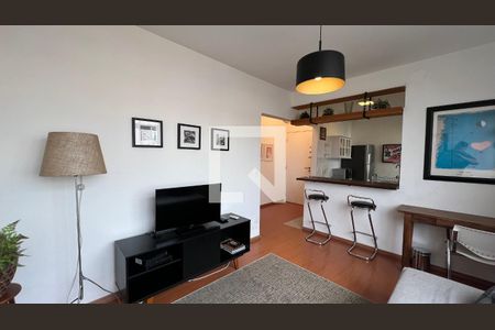 Sala de TV de apartamento para alugar com 1 quarto, 49m² em Pinheiros, São Paulo