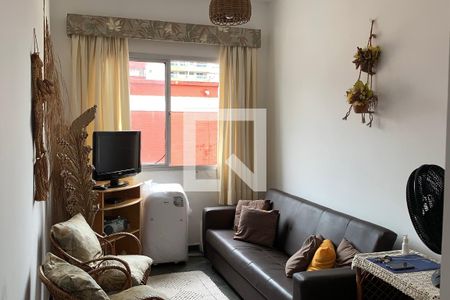 Sala de apartamento para alugar com 1 quarto, 50m² em Canto do Forte, Praia Grande
