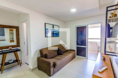 Sala de apartamento para alugar com 1 quarto, 58m² em Vila Tupi, Praia Grande