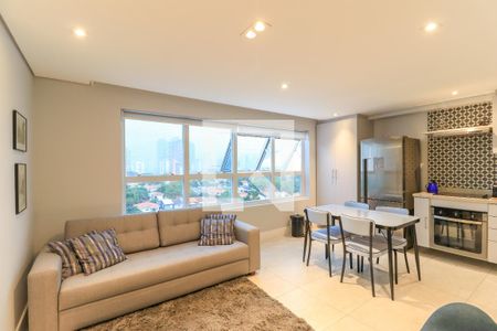 Sala de apartamento para alugar com 1 quarto, 56m² em Brooklin, São Paulo