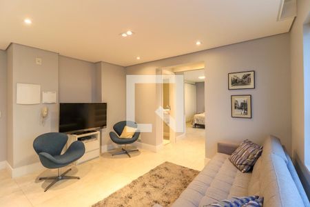 Sala de apartamento para alugar com 1 quarto, 56m² em Brooklin, São Paulo