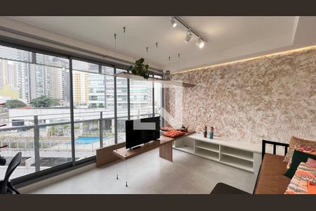 Sala e quarto de kitnet/studio para alugar com 1 quarto, 27m² em Pinheiros, São Paulo