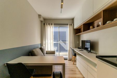 Sala e Cozinha de kitnet/studio à venda com 1 quarto, 28m² em República, São Paulo