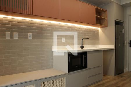 Cozinha de kitnet/studio para alugar com 1 quarto, 25m² em Pinheiros, São Paulo