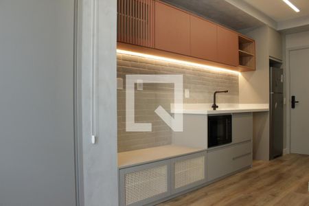 Cozinha de kitnet/studio para alugar com 1 quarto, 25m² em Pinheiros, São Paulo