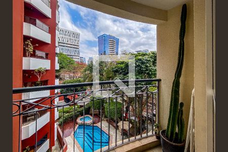 Varanda da Sala de apartamento para alugar com 1 quarto, 48m² em Vila Nova Conceição, São Paulo
