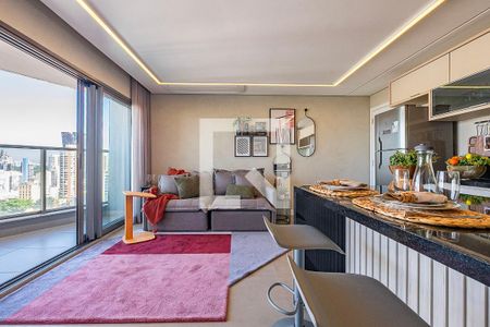Sala/Cozinha - Varanda de apartamento para alugar com 2 quartos, 85m² em Pinheiros, São Paulo
