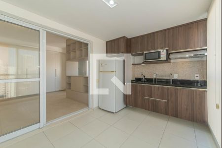 Varanda - Cozinha Integrada de apartamento para alugar com 1 quarto, 38m² em Vila Cordeiro, São Paulo