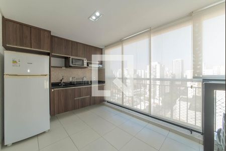 Varanda - Cozinha Integrada de apartamento para alugar com 1 quarto, 38m² em Vila Cordeiro, São Paulo