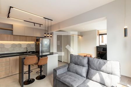 Sala de apartamento para alugar com 1 quarto, 35m² em Indianópolis, São Paulo