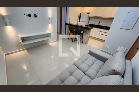 Sala de apartamento para alugar com 1 quarto, 40m² em Boqueirão, Santos
