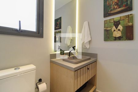 Banheiro de kitnet/studio à venda com 1 quarto, 33m² em Indianópolis, São Paulo