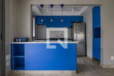 Sala/Cozinha de apartamento para alugar com 1 quarto, 56m² em Vila Madalena, São Paulo