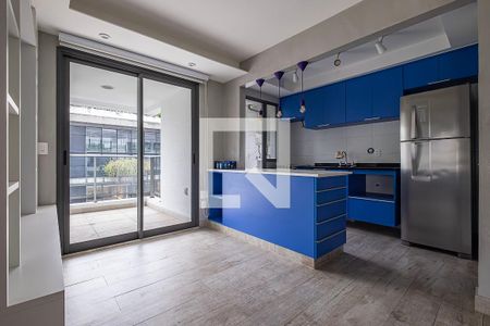 Sala/Cozinha de apartamento para alugar com 1 quarto, 56m² em Vila Madalena, São Paulo