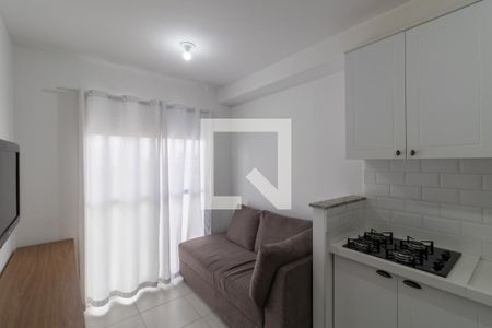 Sala e Cozinha Integrada  de apartamento para alugar com 1 quarto, 29m² em Vila Ré, São Paulo